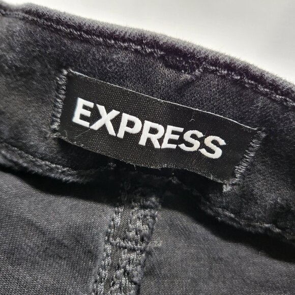 Express Mens Jeans 30 X 32 Slim Straight Stretch Denim Pants Black - Picture 3 of 15